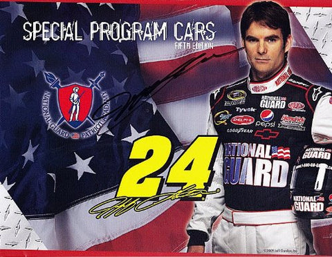 AUTOGRAPHED 2009 Jeff Gordon #24 National Guard SPECIAL PROGRAM CARS 9X11 NASCAR SIGNED Hero Card