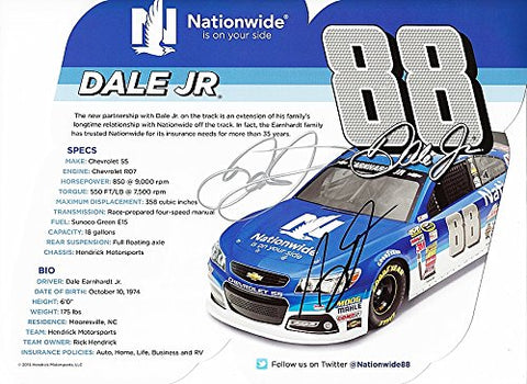2X AUTOGRAPHED 2015 Dale Jr. & Greg Ives #88 Nationwide Racing (Hendrick Motorsports) 9X11 Signed Picture NASCAR Hero Card with COA