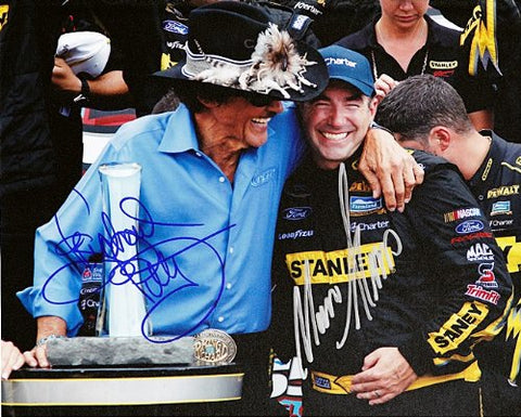 2X AUTOGRAPHED 2012 Marcos Ambrose & Richard Petty #9 WATKINS GLEN WIN (Victory Lane) Signed 8X10 NASCAR Photo with COA