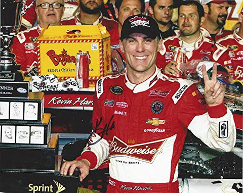 AUTOGRAPHED 2014 Kevin Harvick #4 Budweiser Racing DARLINGTON WIN (Bojangles Southern 500) Victory Lane Celebration Signed Collectible Picture 8X10 Inch NASCAR Glossy Photo with COA