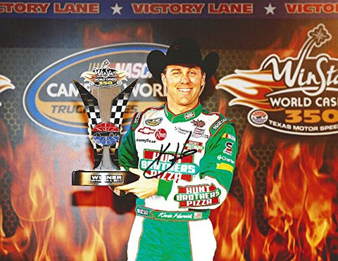 AUTOGRAPHED 2011 Kevin Harvick #2 Hunt Brothers Pizza TEXAS RACE WIN (Camping World Truck Series) Victory Lane Trophy Signed Collectible Picture NASCAR 9X11 Inch Glossy Photo with COA