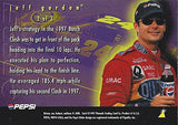 AUTOGRAPHED Jeff Gordon 1997 Pinnacle Racing BUSCH CLASH WIN (#24 DuPont Rainbow Car) Extremely Rare Pepsi Promo Exclusive Vintage Signed NASCAR Collectible Trading Card with COA