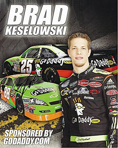 AUTOGRAPHED 2009 Brad Keselowski #88 GoDaddy Racing (Jr Motorsports) Busch Series Signed 8X10 NASCAR Hero Card with COA