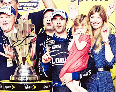 AUTOGRAPHED 2013 Jimmie Johnson #48 Lowe's Racing 6X CHAMPION (Family Pose) Signed 8X10 NASCAR Glossy Photo w/COA
