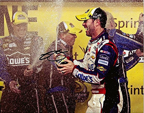 AUTOGRAPHED 2013 Jimmie Johnson #48 Lowe's Racing ALL-STAR WIN (Victory Lane) 8X10 NASCAR Photo SIGNED Glossy Photo w/COA