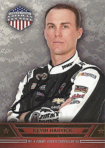 AUTOGRAPHED Kevin Harvick 2014 Press Pass American Thunder Racing (#4 Jimmy Johns Chevrolet) Stewart-Haas Team Sprint Cup Series Signed NASCAR Collectible Trading Card with COA