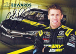 AUTOGRAPHED 2016 Carl Edwards #19 Subway Racing Team (Joe Gibbs) Signed Promo NASCAR Hero Card Photo with COA