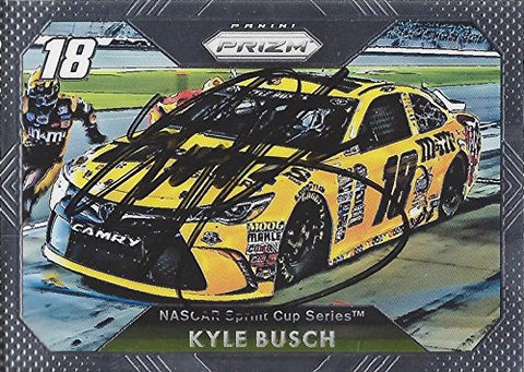 AUTOGRAPHED Kyle Busch 2016 Press Pass Prizm Racing PIT CREW PIT STOP (#18 M&Ms Team) Joe Gibbs Toyota Sprint Cup Series Chrome Signed Collectible NASCAR Trading Card with COA