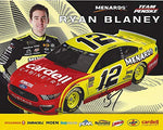 AUTOGRAPHED 2019 Ryan Blaney #12 Cardell Cabinetry/Menards Ford Mustang (Team Penske Racing) Monster Energy Cup Series Signed Collectible Picture NASCAR 8X10 Inch Official Hero Card Photo with COA