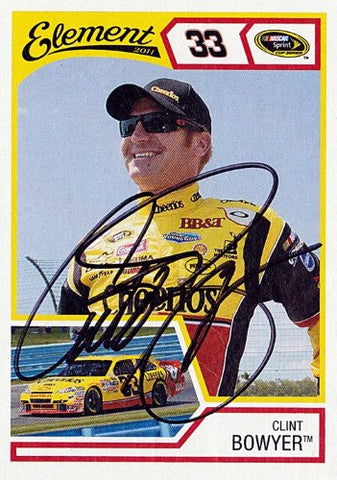 AUTOGRAPHED Clint Bowyer 2011 Wheels Element #33 CHEERIOS RACING TEAM (Childress) NASCAR SIGNED Trading Card w/COA