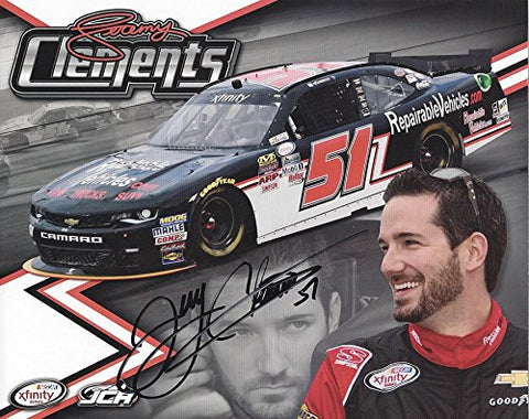 AUTOGRAPHED 2016 Jeremy Clements #51 Repairable Vehicles Racing (Xfinity Series) Hero Card Rare Signed 8X10 Inch NASCAR Glossy Photo with COA