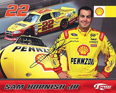 AUTOGRAPHED 2012 Sam Hornish Jr. #22 Shell Pennzoil Racing (Team Penske) Sprint Cup Series Driver Signed Picture 8X10 Inch NASCAR Hero Card Photo with COA