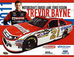 AUTOGRAPHED 2011 Trevor Bayne #21 Motorcraft Racing (Wood Brothers) Signed 9X11 NASCAR Hero Card with COA