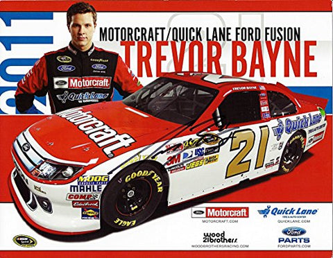 AUTOGRAPHED 2011 Trevor Bayne #21 Motorcraft Racing (Wood Brothers) Signed 9X11 NASCAR Hero Card with COA