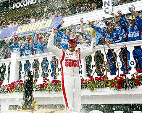 AUTOGRAPHED 2014 Dale Earnhardt Jr. #88 National Guard Racing POCONO WIN (Victory Lane Celebration) NASCAR Glossy Photo with COA