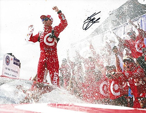 AUTOGRAPHED 2017 Kyle Larson #42 Target Racing AUTO CLUB CALIFORNIA RACE WIN (Victory Lane Celebration) Monster Energy Cup Series Signed Collectible Picture NASCAR 9X11 Inch Glossy Photo with COA