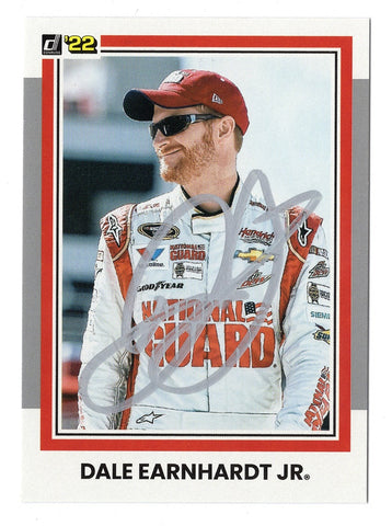 AUTOGRAPHED Dale Earnhardt Jr. 2022 Donruss Racing PIED PIPER (#88 National Guard) Rare Gray Parallel Insert Signed NASCAR Collectible Trading Card with COA