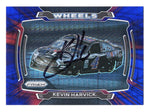 AUTOGRAPHED Kevin Harvick 2021 Panini Prizm Racing WHEELS (#4 Mobil 1 Team) Rare Red & Blue Hyper Prizm Insert Signed NASCAR Collectible Trading Card with COA
