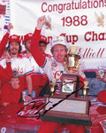 AUTOGRAPHED 1988 Bill Elliott #9 Coors Racing WINSTON CUP SERIES CHAMPION (Victory Trophy) Vintage Signed 8X10 Inch Picture NASCAR Glossy Photo with COA
