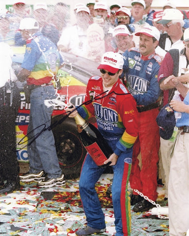 AUTOGRAPHED 1997 Jeff Gordon #24 DuPont Racing WINSTON MILLION DOLLAR WIN (Victory Lane) Vintage Signed 8X10 Inch Picture NASCAR Glossy Photo with COA