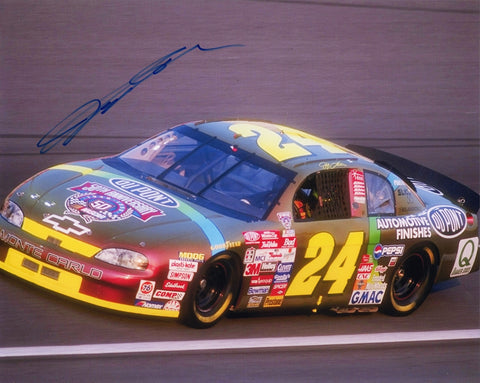 AUTOGRAPHED 1998 Jeff Gordon #24 DuPont Racing CHROMALUSION CAR (All-Star Race) Vintage Signed 8X10 Inch Picture NASCAR Glossy Photo with COA