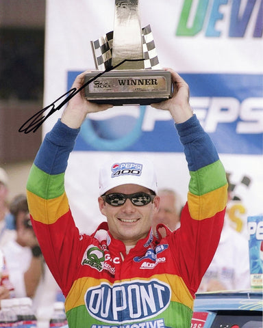 AUTOGRAPHED 1998 Jeff Gordon #24 DuPont Racing DAYTONA RACE WIN (Victory Lane Trophy) Signed 8X10 Inch Picture NASCAR Glossy Photo with COA