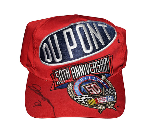 AUTOGRAPHED 1998 Jeff Gordon #24 DuPont Racing NASCAR 50TH ANNIVERSARY (Chase Authentics) Rare Signed Vintage NASCAR Official Hat with COA