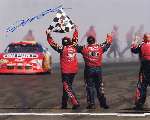 AUTOGRAPHED 1999 Jeff Gordon #24 DuPont Racing SONOMA RACE WIN (Victory Burnout) Vintage Signed 8X10 Inch Picture NASCAR Glossy Photo with COA