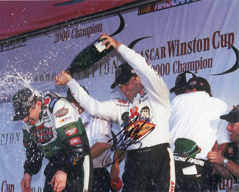 AUTOGRAPHED 2000 Tony Stewart #20 Habitat for Humanity BOBBY LABONTE CHAMPIONSHIP CELEBRATION (Vintage) Signed 8X10 Inch Picture NASCAR Glossy Photo with COA
