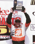 AUTOGRAPHED 2001 Tony Stewart #20 Home Depot Racing SEARS POINT RACE WIN (Victory Lane Trophy) Vintage Signed 8X10 Inch Picture NASCAR Glossy Photo with COA