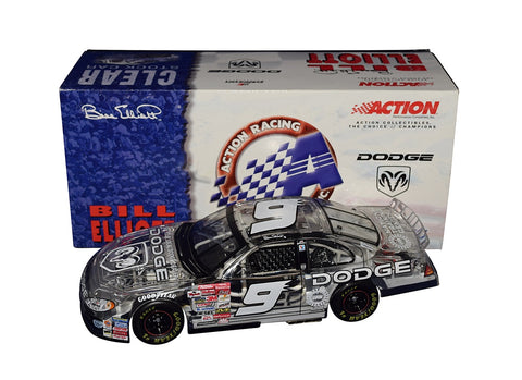 AUTOGRAPHED 2002 Bill Elliott #9 Dodge Racing RARE CLEAR CAR (Winston Cup Series) Action 1/24 Scale Collectible NASCAR Diecast Car with COA (1 of only 6,792 produced)