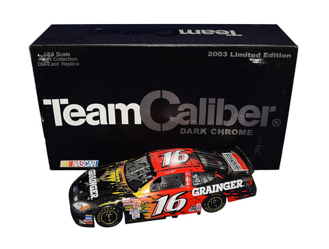 AUTOGRAPHED 2003 Greg Biffle #16 Grainger ROOKIE SEASON (Roush Racing) Team Caliber Owners Series Rare DARK CHROME Signed 1/24 Scale NASCAR Diecast Car with COA (#351 of only 756 produced)
