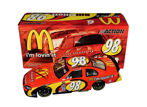 AUTOGRAPHED 2004 Bill Elliott #98 McDonalds Racing I'M LOVIN' IT (Nextel Cup Series) Signed 1/24 Scale NASCAR Diecast Car with COA (1 of only 2,376 produced)