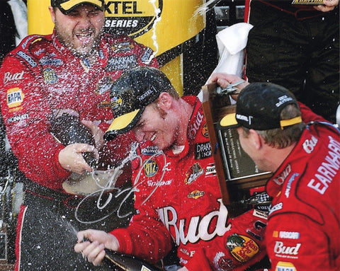 AUTOGRAPHED 2004 Dale Earnhardt Jr. #8 Budweiser Racing DAYTONA 500 RACE WIN (Victory Celebration) Signed 8X10 Inch Picture NASCAR Glossy Photo with COA