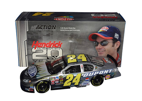 AUTOGRAPHED 2004 Jeff Gordon #24 DuPont Racing HMS 20TH ANNIVERSARY (Hendrick Motorsports) RCCA Club Signed Action 1/24 Scale NASCAR Diecast Car with COA (#0185 of only 1,500 produced)