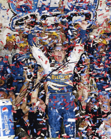 AUTOGRAPHED 2004 Jeff Gordon #24 Pepsi Billion Dollar DAYTONA NIGHT RACE WIN (Victory Lane Confetti) Signed 8X10 Inch Picture NASCAR Glossy Photo with COA