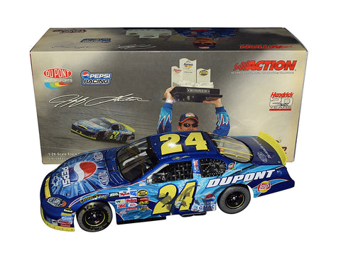 AUTOGRAPHED 2004 Jeff Gordon #24 Pepsi Shards Racing TALLADEGA WIN (Raced Version) Signed Action 1/24 Scale NASCAR Diecast Car with COA