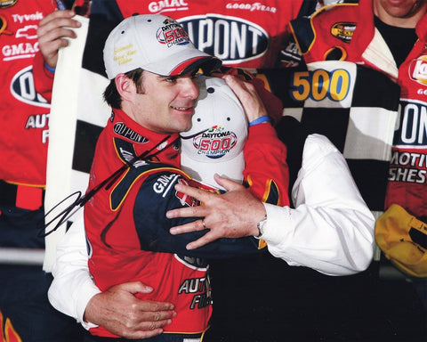 AUTOGRAPHED 2005 Jeff Gordon #24 DuPont DAYTONA 500 RACE WIN (Victory Lane with Rick Hendrick) Signed 8X10 Inch Picture NASCAR Glossy Photo with COA