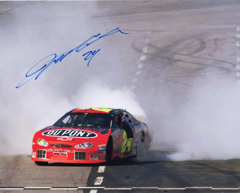 AUTOGRAPHED 2005 Jeff Gordon #24 DuPont Racing MARTINSVILLE RACE WIN (Victory Burnout) Signed 8X10 Inch Picture NASCAR Glossy Photo with COA