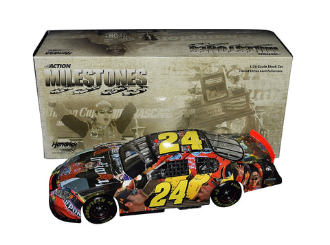 AUTOGRAPHED 2005 Jeff Gordon #24 Milestones Mural Car 4X INDY WINNER (Indianapolis Motor Speedway) RCCA Club Signed 1/24 Scale Action NASCAR Diecast Car with COA