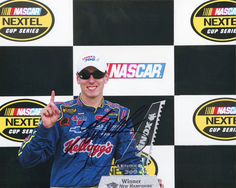 AUTOGRAPHED 2006 Kyle Busch #18 Kellogg's Racing NEW HAMPSHIRE RACE WIN (Lenox 300 Victory Lane) Signed 8X10 Inch Picture NASCAR Glossy Photo with COA