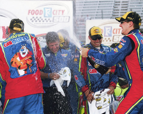 AUTOGRAPHED 2007 Kyle Busch #5 Carquest Racing BRISTOL RACE WIN (Food City 500 Victory Lane Celebration) Signed 8X10 Inch Picture NASCAR Glossy Photo with COA