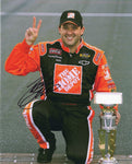 AUTOGRAPHED 2007 Tony Stewart #20 The Home Depot Racing 2X INDY BRICKYARD WIN (Victory Trophy) Signed 8X10 Inch Picture NASCAR Glossy Photo with COA