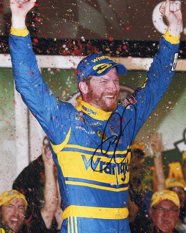 AUTOGRAPHED 2010 Dale Earnhardt Jr. #3 Wrangler DAYTONA RACE WIN (Victory Celebration) Nationwide Series Signed 8X10 Inch Picture NASCAR Glossy Photo with COA