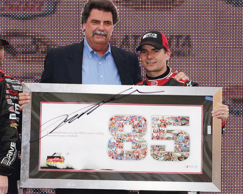 AUTOGRAPHED 2011 Jeff Gordon #24 Atlanta Race Win 85TH CAREER VICTORY (Historical Moment with President Mike Helton) Signed 8X10 Inch Picture NASCAR Glossy Photo with COA