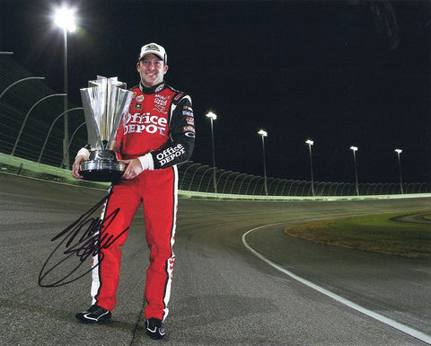 AUTOGRAPHED 2011 Tony Stewart #14 Office Depot 3X NASCAR CHAMPION (Victory Champ Trophy) Signed 8X10 Inch Picture NASCAR Glossy Photo with COA
