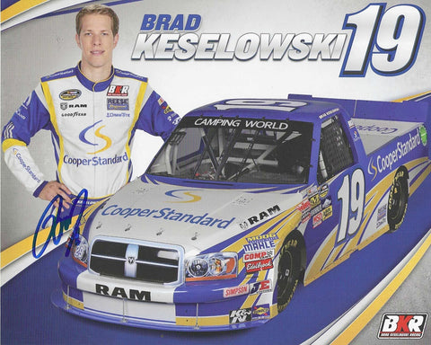 AUTOGRAPHED 2012 Brad Keselowski #19 Cooper Standard Team OFFICIAL HERO CARD (Brad Keselowski Racing) Rare Signed Truck Series Picture 8X10 Inch NASCAR Hero Card Photo with COA