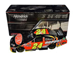 AUTOGRAPHED 2012 Jeff Gordon #24 DuPont Racing (Hendrick Motorsports) Flames Chevy Impala (Number Inscription) Signed Action 1/24 Scale NASCAR Diecast Car with COA
