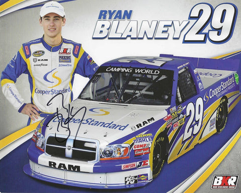 AUTOGRAPHED 2012 Ryan Blaney #29 Cooper Standard OFFICIAL HERO CARD (Brad Keselowski Racing) Rare Signed Truck Series Rookie Picture NASCAR 8X10 Inch Photo with COA