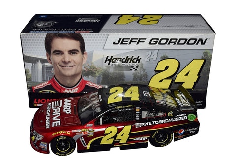 AUTOGRAPHED 2013 Jeff Gordon #24 AARP Drive To End Hunger Racing (Hendrick Motorsports) Signed Collectible Lionel 1/24 Scale NASCAR Diecast Car with COA